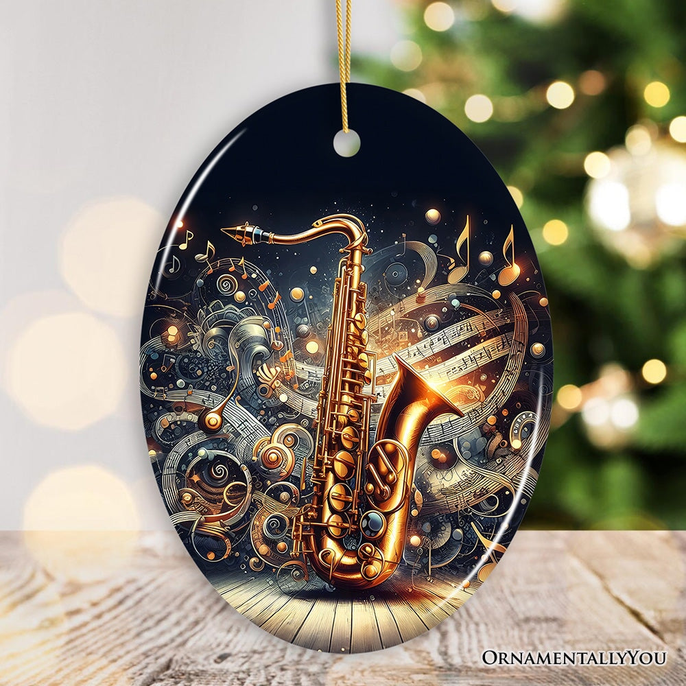 Saxophone Christmas Ornament Tree Funny Player Xmas Gift T-Shirt Saxophone Christmas Ornament Tree Funny Player Xmas Gift T-Shirt