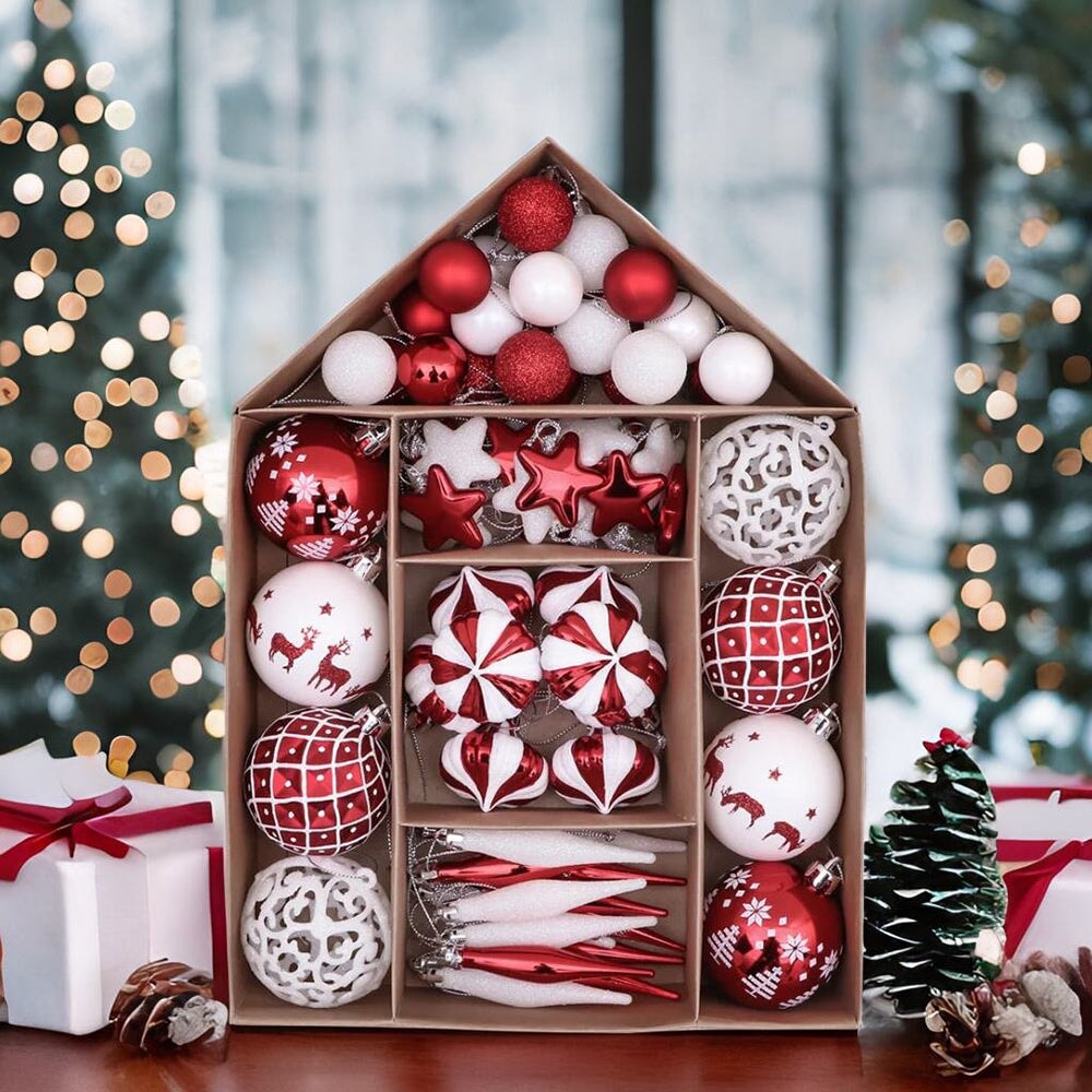 Endearing Prominent Red and White Christmas Ornament | OrnamentallyYou