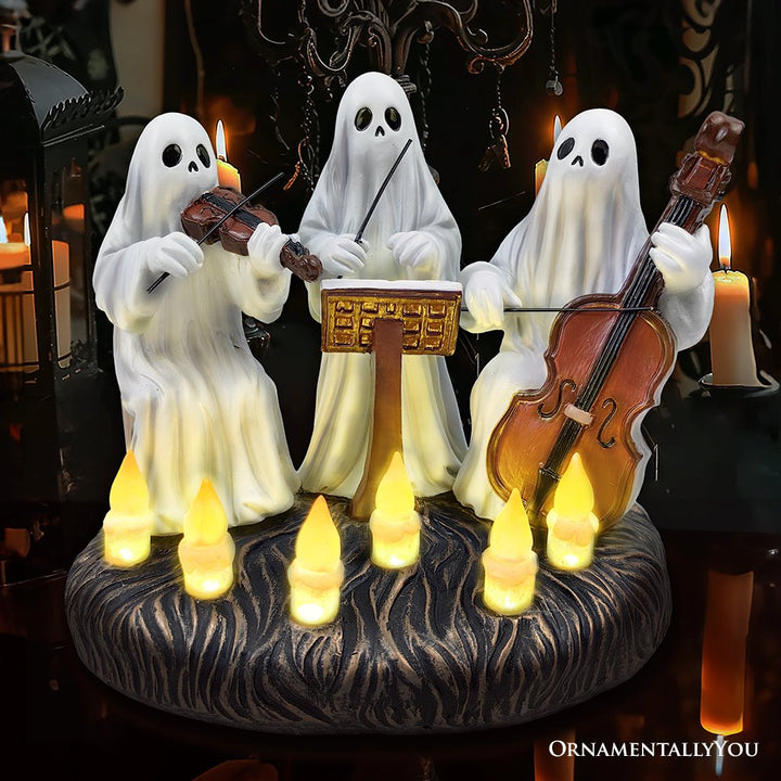 (Pre-Order) Ghostly Ensemble Trio Lighted Spooky Home Figurine, 5.5" LED Haunted Halloween Ghost Statue Resin Statues OrnamentallyYou
