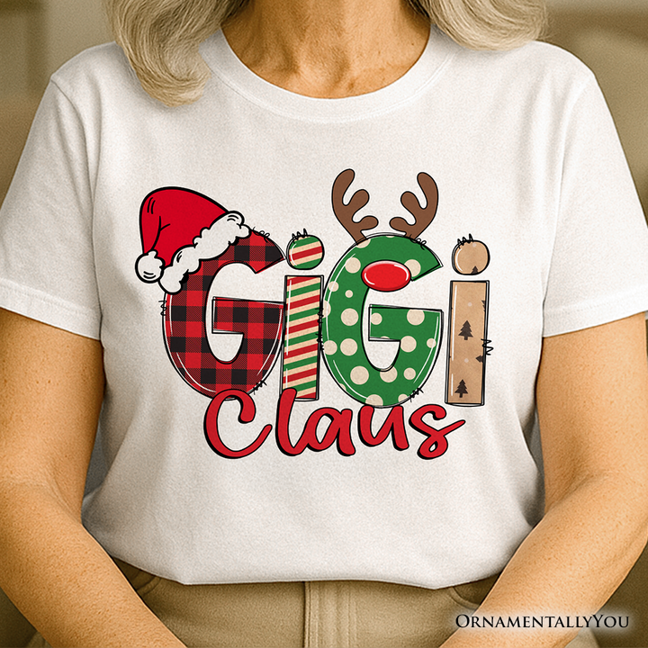 Gigi Claus Retro Christmas T-Shirt, Matching Family Holiday Tee