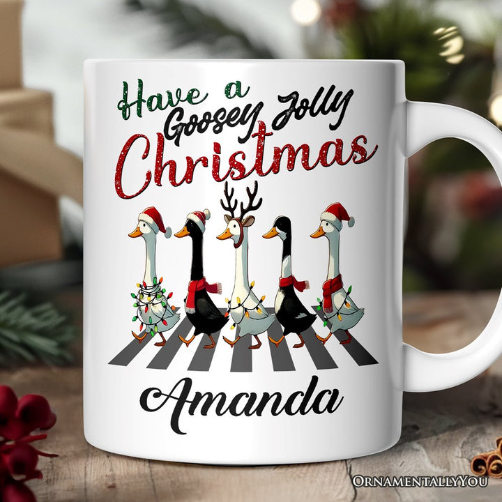 Goosey Jolly Christmas Personalized Mug, Funny Farm Lover Gift with Custom Name Personalized Ceramic Mug OrnamentallyYou 12oz Mug Customized