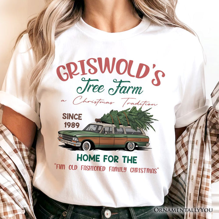 Griswold’s Tree Farm T-Shirt, Retro Family Christmas Vacation Tee T-Shirts OrnamentallyYou