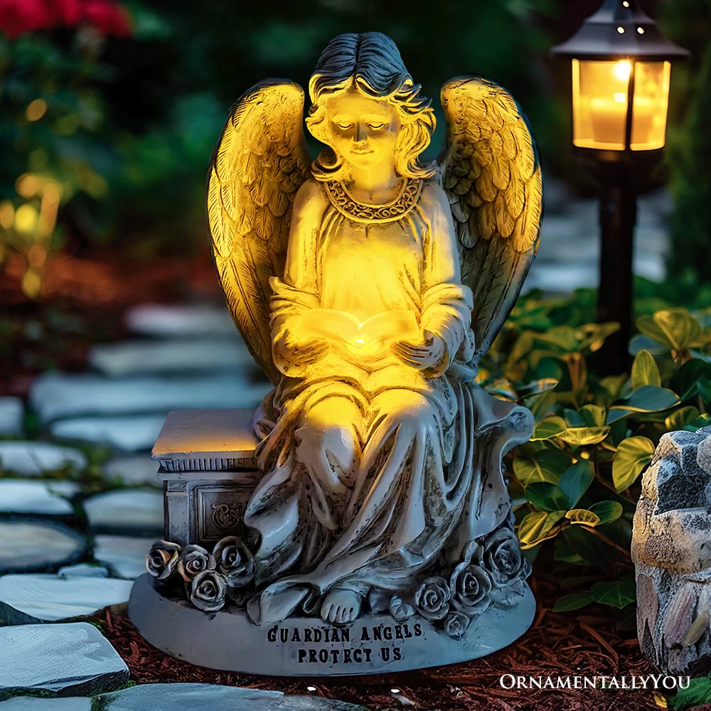 Praying angel figure Zen garden statue Baby Angel Wings memorial decoration good Outdoor sculpture Grave ornament Backyard decore