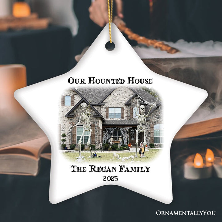 Haunted House Photograph Custom Tree Halloween Ornament Ceramic Ornament OrnamentallyYou Star