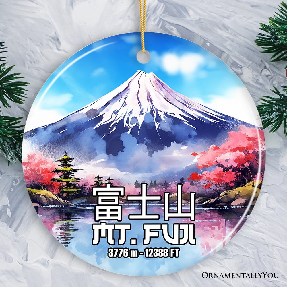 Incredible Mt. Fuji Ceramic Ornament, Vintage Japan Souvenir and Christmas Decor Ceramic Ornament OrnamentallyYou Circle 