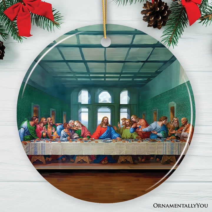 Leonardo da Vinci The Last Supper Ceramic Ornament, Famous Painting Christmas Decoration Souvenir Ceramic Ornament OrnamentallyYou Circle