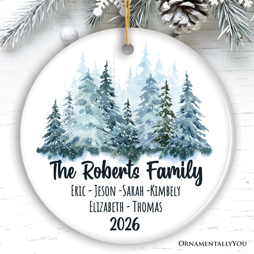 Watercolor Personalized Family Christmas Ornament | OrnamentallyYou