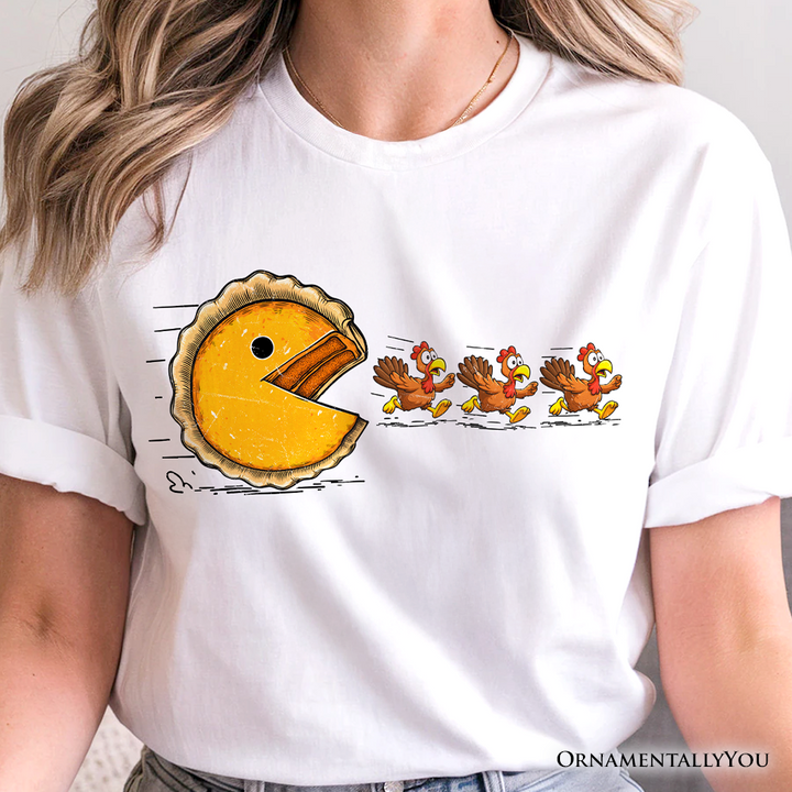 Pumpkin Pie Chasing Turkeys Funny T-Shirt, Retro Thanksgiving Fall Vibes Tee