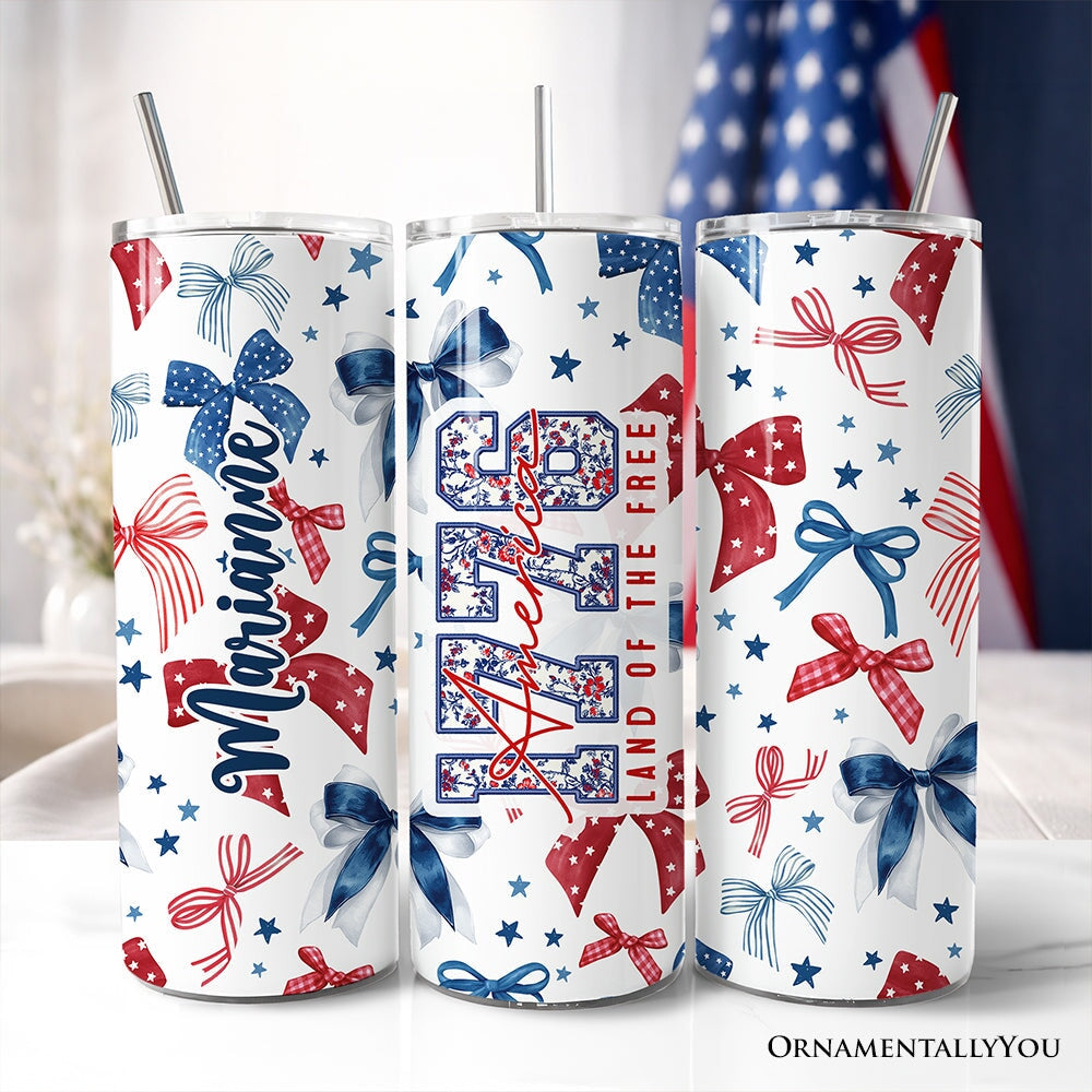 Retro Coquette America 1776 Floral 20oz Tumbler | OrnamentallyYou