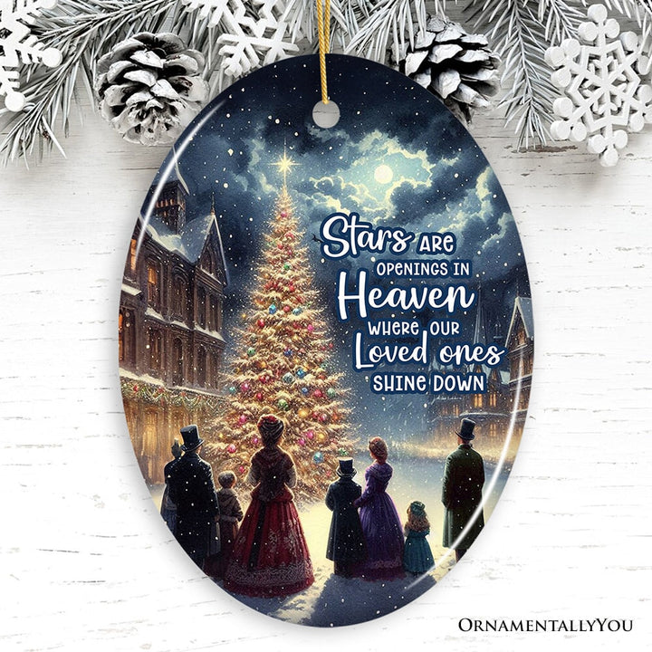 Stars are Openings in Heaven Ornament, Victorian Christmas Remembrance Keepsake Ceramic Ornament OrnamentallyYou Oval