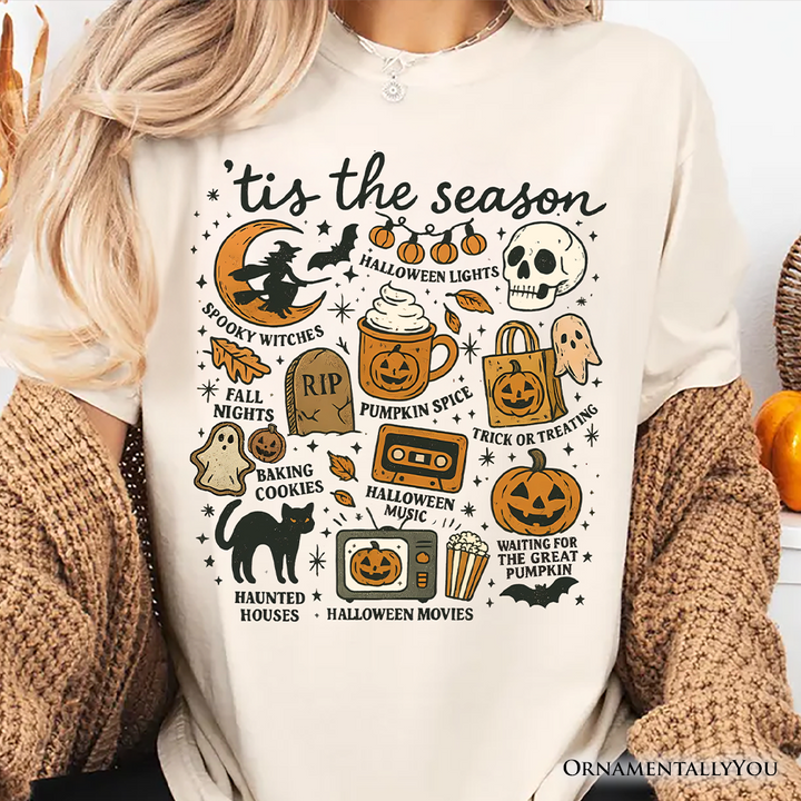 Tis the Season Retro Spooky Halloween T-Shirt, Autumn Vibes Essentials Tee