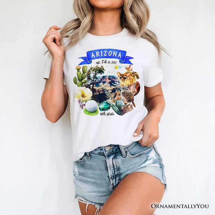 Artistic Arizona State Themes and Landmarks T-Shirt, Tee for History and Travel Lovers T-Shirts OrnamentallyYou