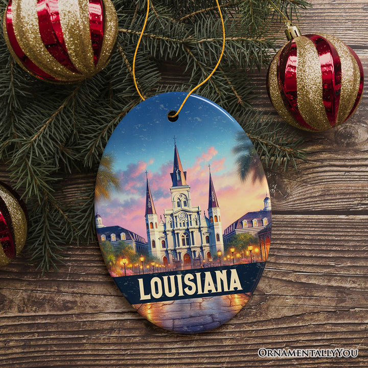 Artistic Louisiana Cathedral Christmas Ornament, St. Louis Landmark Christmas Gift and Holiday Keepsake