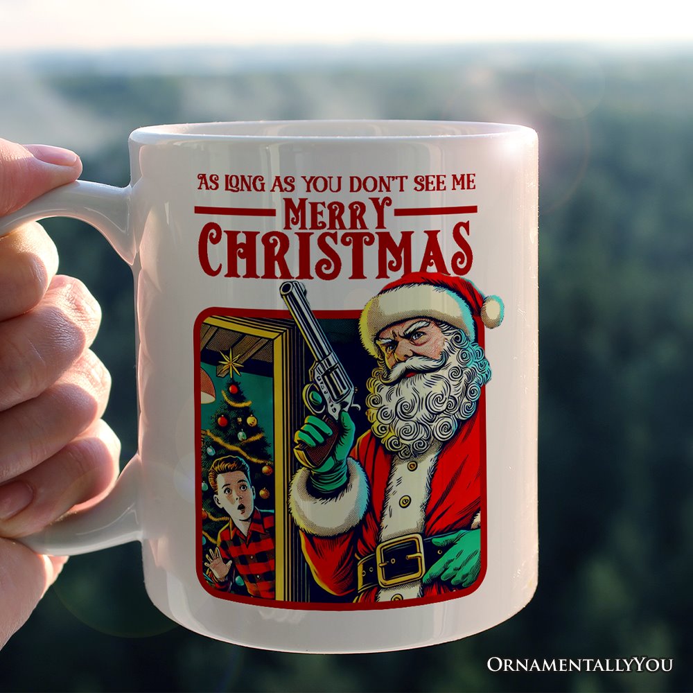 Bad Retro Santa Christmas Personalized Mug, Holiday Humor Gift with Custom Name Personalized Ceramic Mug OrnamentallyYou 12oz Mug Non-Custom