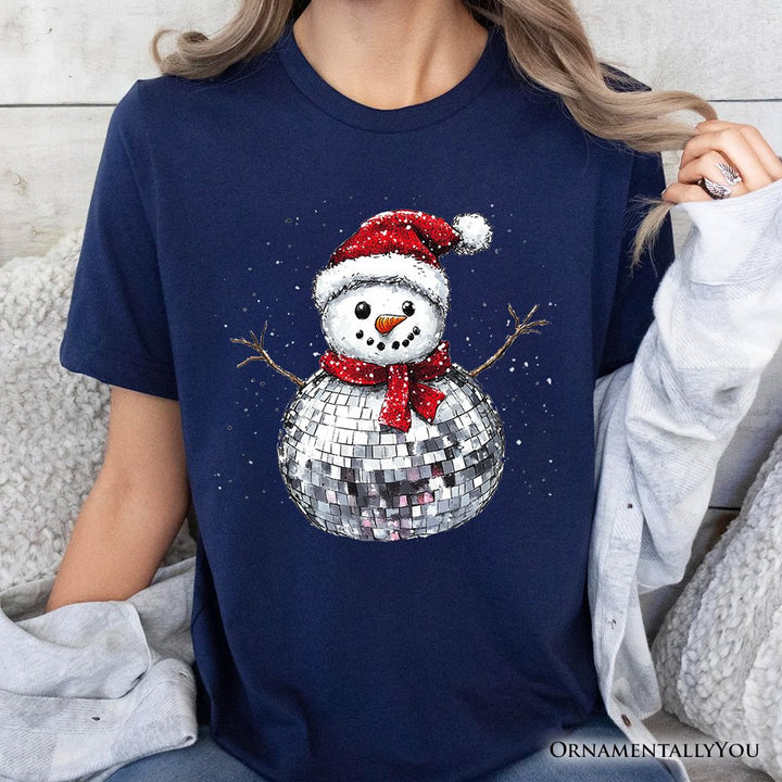 Disco Snowman Christmas T‑Shirt, Retro Holiday Tee for Dancers T-Shirts OrnamentallyYou