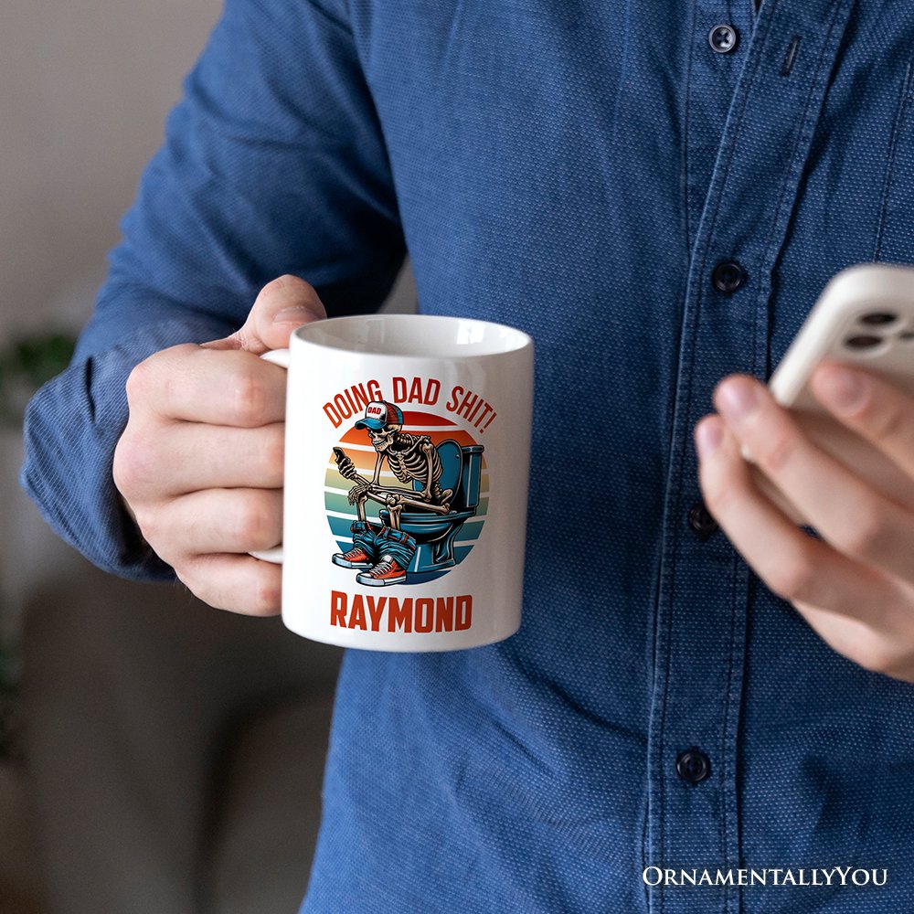 Doing Dad Stuff Personalized Mug, Cool Dad Gift with Custom Name Personalized Ceramic Mug OrnamentallyYou