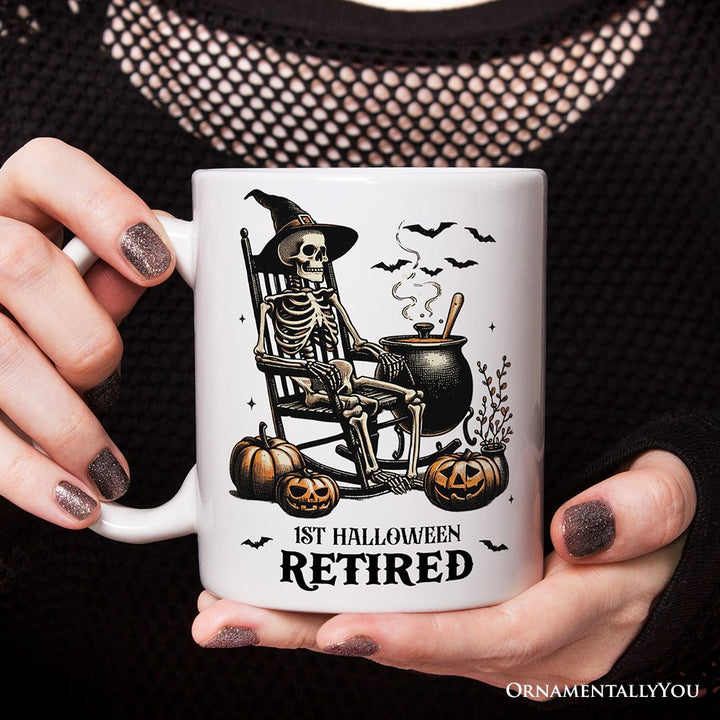 Funny Retired Skeleton Mug, Personalized Halloween Mug Gift Personalized Ceramic Mug OrnamentallyYou 12oz Mug Non-Custom