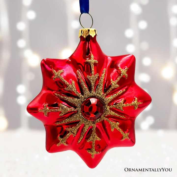 Graceful Nativity Star Glass Christmas Ornament, Unique Christian Religious Decor Glass Ornament OrnamentallyYou