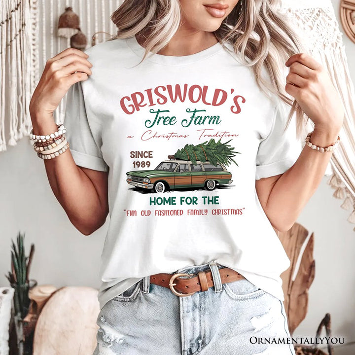 Griswold’s Tree Farm T-Shirt, Retro Family Christmas Vacation Tee T-Shirts OrnamentallyYou