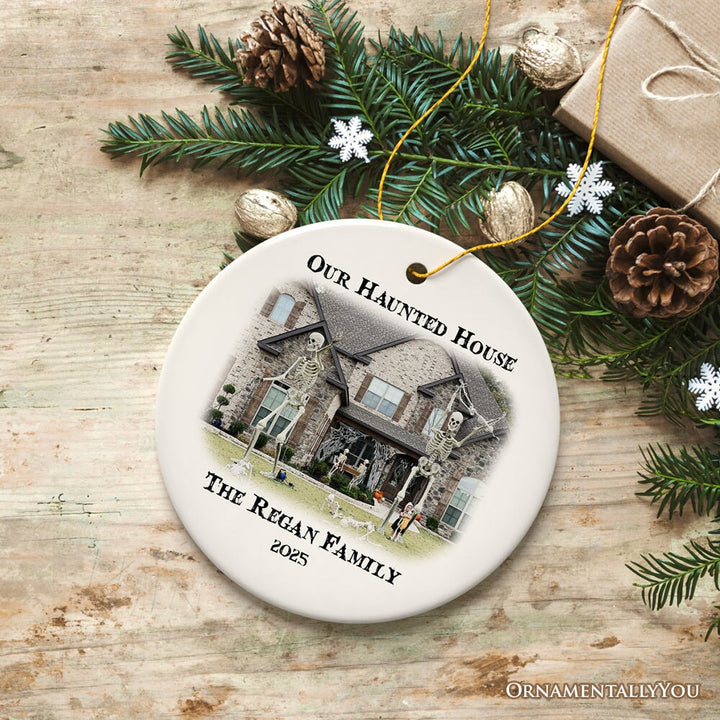 Haunted House Photograph Custom Tree Halloween Ornament Ceramic Ornament OrnamentallyYou
