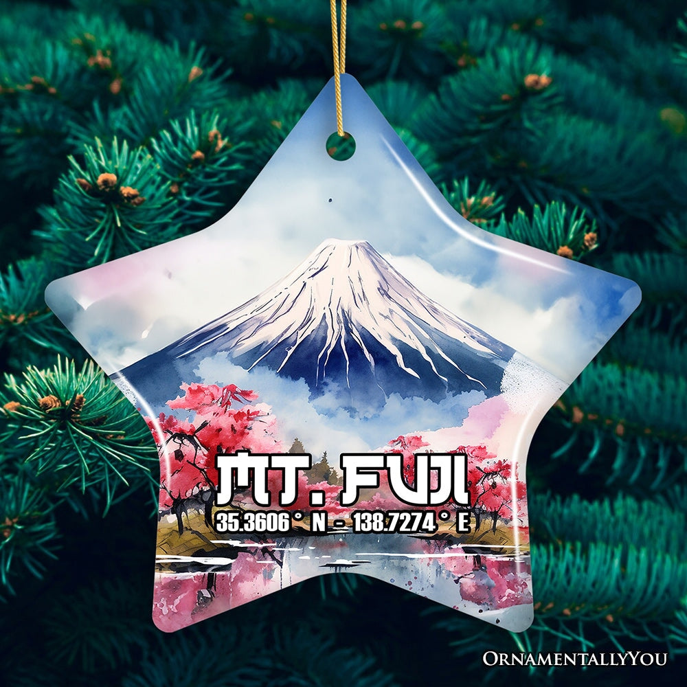 Incredible Mt. Fuji Ceramic Ornament, Vintage Japan Souvenir and Christmas Decor Ceramic Ornament OrnamentallyYou Star 