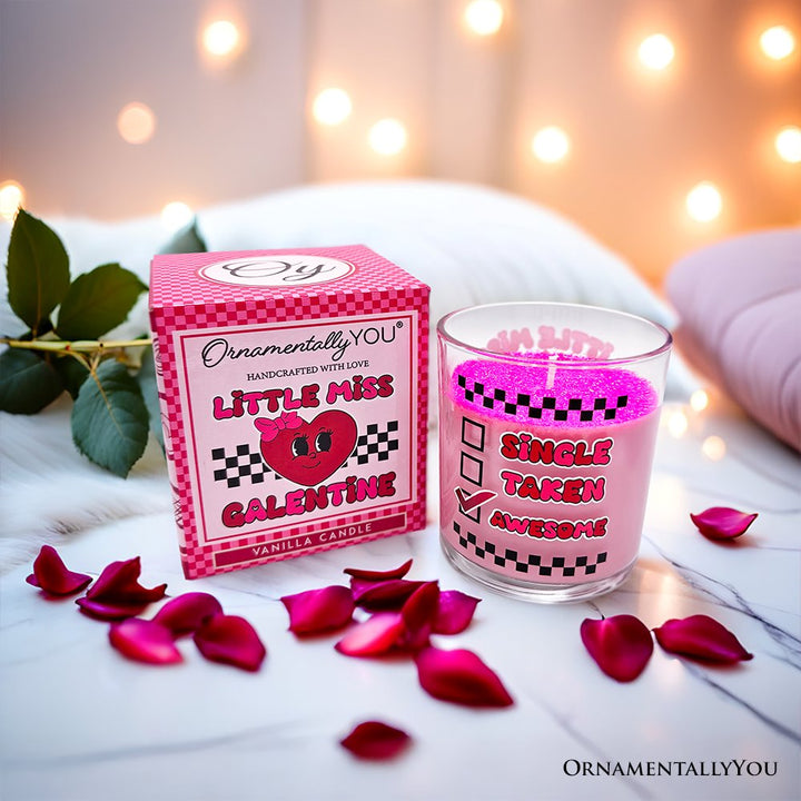 Little Miss Galentine Candle, Single Women Pink Valentine's Day Gift Candles OrnamentallyYou