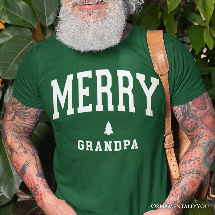 Merry Grandpa Retro Christmas T-Shirt, Matching Family Holiday Tee T-Shirts OrnamentallyYou