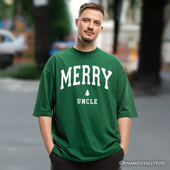 Merry Uncle Retro Christmas T-Shirt, Matching Family Holiday Tee T-Shirts OrnamentallyYou