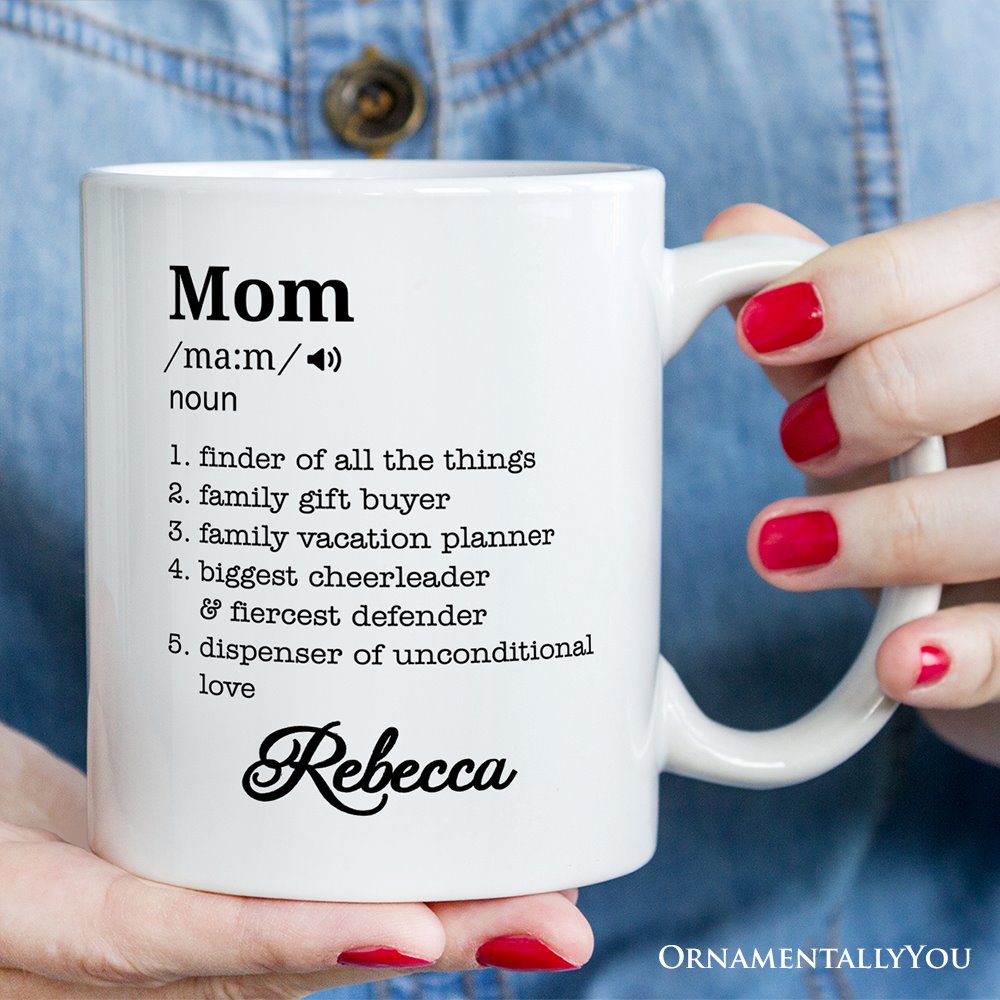 Personalized Mom Definition Mug, Funny Mothers Day Gift with Custom Name Personalized Ceramic Mug OrnamentallyYou