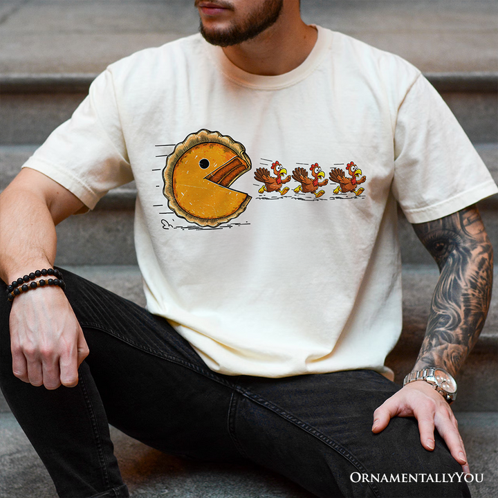 Pumpkin Pie Chasing Turkeys Funny T-Shirt, Retro Thanksgiving Fall Vibes Tee