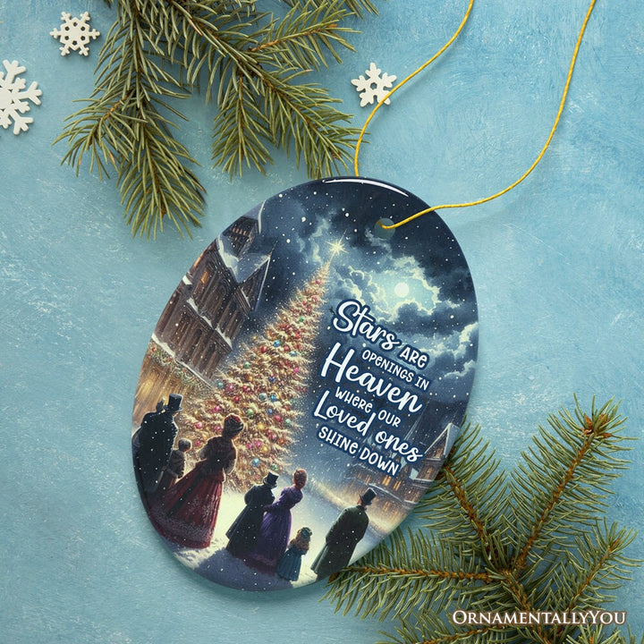 Stars are Openings in Heaven Ornament, Victorian Christmas Remembrance Keepsake Ceramic Ornament OrnamentallyYou
