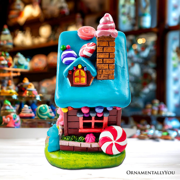 (Pre-Order) Sugary Haven Candy House Tabletop Figurine, 7" LED Christmas Gingerbread Style Home Decoration Resin Statues OrnamentallyYou