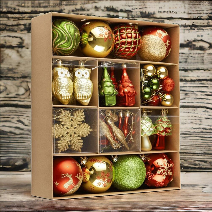 Super Large Enchanted Christmas Forest Ornament Bundle, Set of 80 Glittered Baubles, Snowflakes, Colored Icicles and Trees Ornament Bundle OrnamentallyYou
