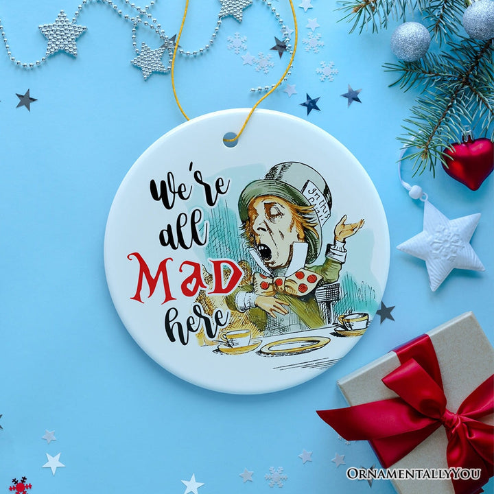 The Mad Hatter Tea Party Ornament, Vintage 1860s Christmas Decor Ceramic Ornament OrnamentallyYou