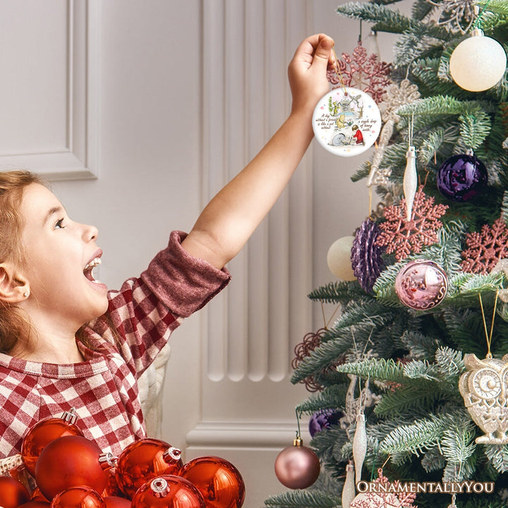 A Day Without a Friend is Empty Like a Pot Without Honey Quote Ornament, Pooh and Friends Sentimental Christmas Gift Ceramic Ornament OrnamentallyYou