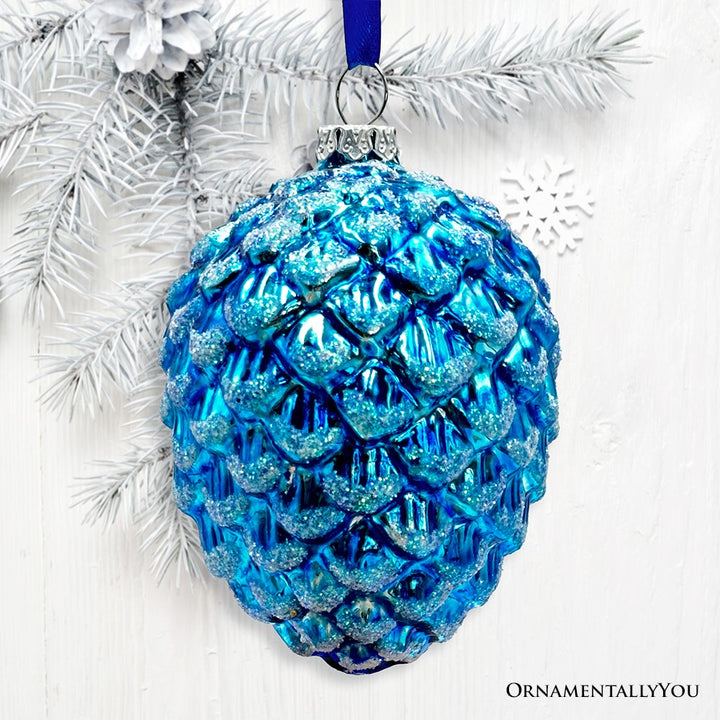 Arctic Animal Illustration Pinecone Glass Christmas Ornament Set Ornament Bundle OrnamentallyYou
