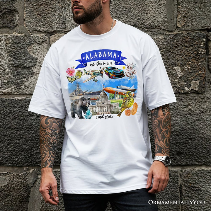 Artistic Alabama State Themes and Landmarks T-Shirt, Tee for History and Travel Lovers T-Shirts OrnamentallyYou