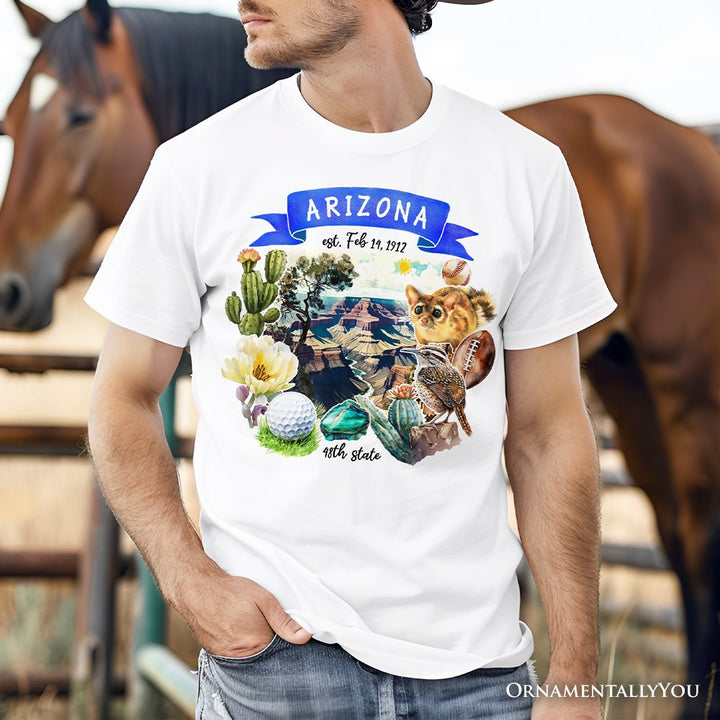 Artistic Arizona State Themes and Landmarks T-Shirt, Tee for History and Travel Lovers T-Shirts OrnamentallyYou