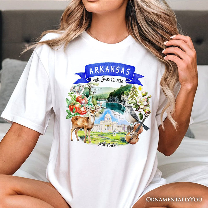 Artistic Arkansas State Themes and Landmarks T-Shirt, Tee for History and Travel Lovers T-Shirts OrnamentallyYou