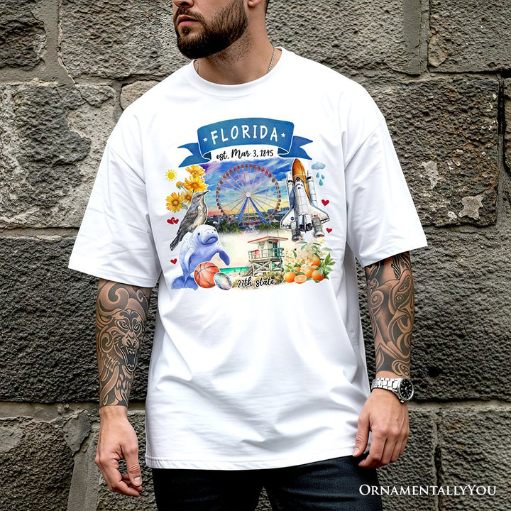 Artistic Florida State Themes and Landmarks T-Shirt, Tee for History and Travel Lovers T-Shirts OrnamentallyYou