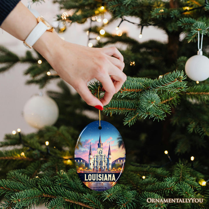 Artistic Louisiana Cathedral Christmas Ornament, St. Louis Landmark Christmas Gift and Holiday Keepsake