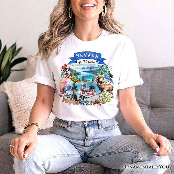 Artistic Nevada State Themes and Landmarks T-Shirt, Tee for History and Travel Lovers T-Shirts OrnamentallyYou