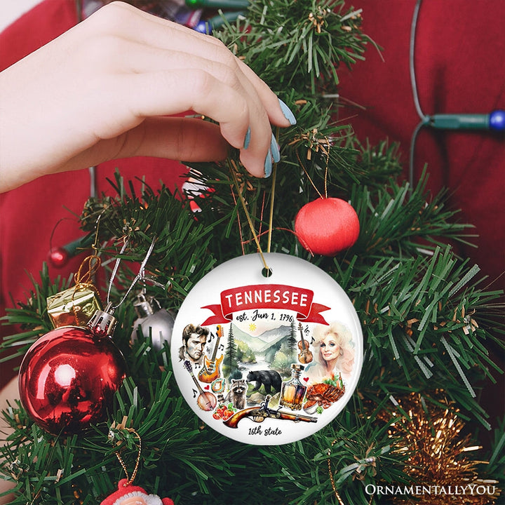 Artistic Tennessee State Themes and Landmarks Christmas Ornament Ceramic Ornament OrnamentallyYou
