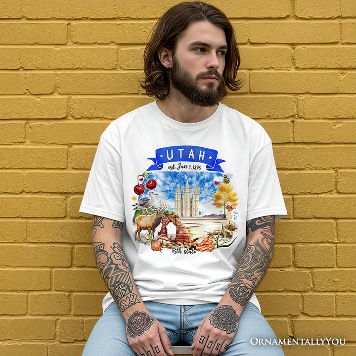 Artistic Utah State Themes and Landmarks T-Shirt, Tee for History and Travel Lovers T-Shirts OrnamentallyYou