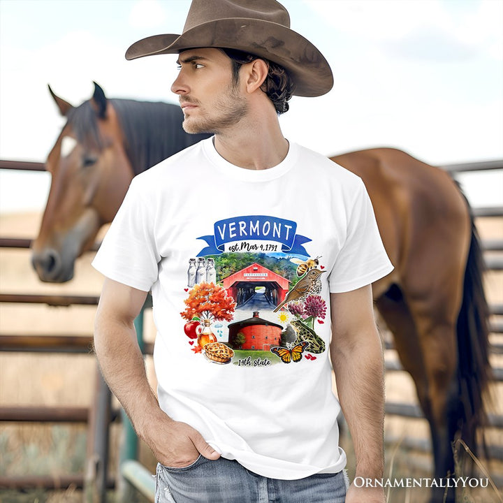 Artistic Vermont State Themes and Landmarks T-Shirt, Tee for History and Travel Lovers T-Shirts OrnamentallyYou