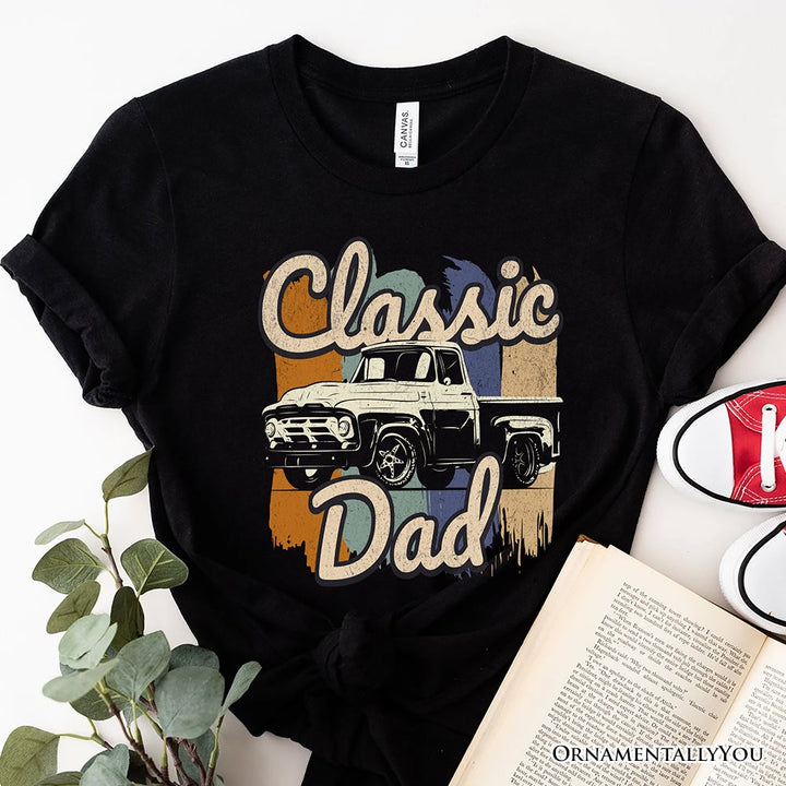Classic Dad T-Shirt, Black Retro Truck Fathers Tee T-Shirts OrnamentallyYou Black XS