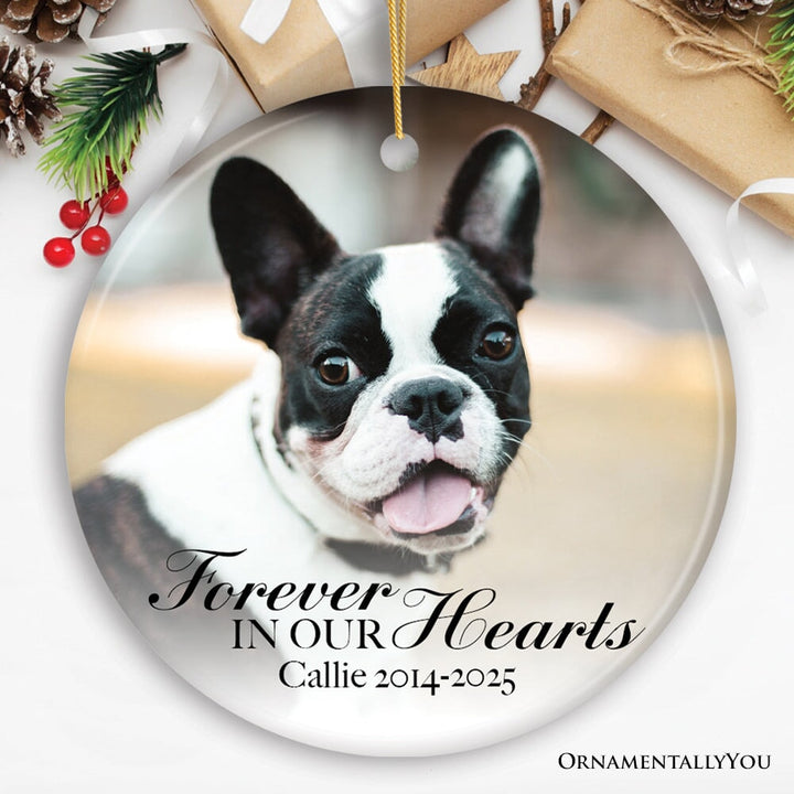 Dog Memorial Personalized Picture Ornament Ceramic Ornament OrnamentallyYou Circle