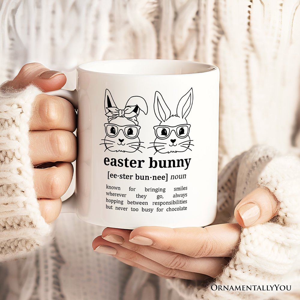Easter Bunny Definition Personalized Mug, Funny Spring Gift With Custom Name Personalized Ceramic Mug OrnamentallyYou