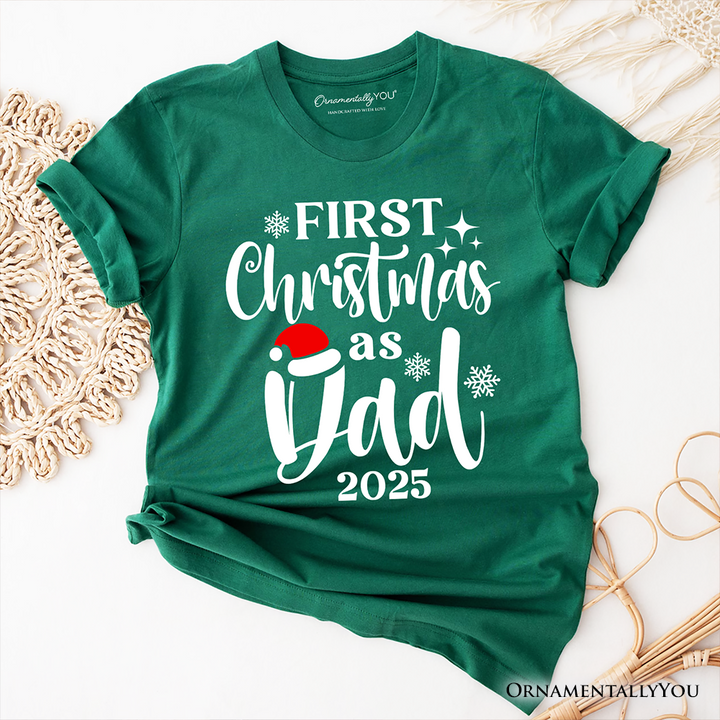 First Christmas as Dad 2025 Christmas T-Shirt, Matching Family Holiday Tee