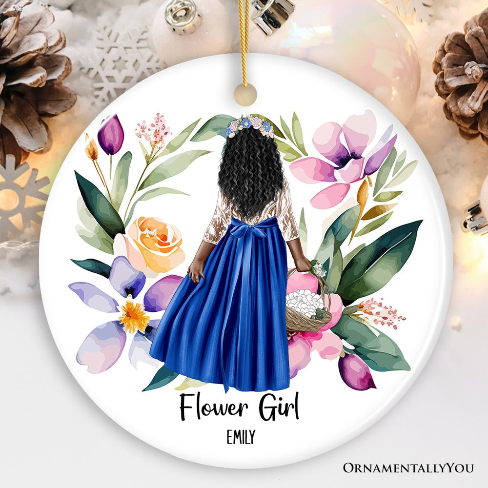 Flower Girl Personalized Ornament, Wedding Favors Gift Ceramic Ornament OrnamentallyYou